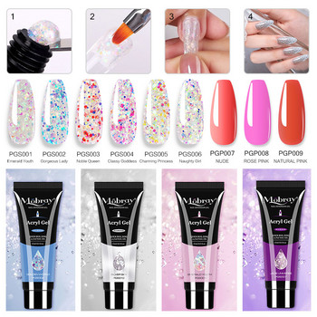 Mobray Poly Nail Gel Kit Σετ νυχιών με λάμπα στεγνώματος νυχιών Base Top Coat Extension Gel Nail Kit Nail Tools Σετ μανικιούρ