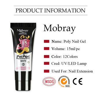 Mobray Poly Nail Gel Kit Σετ νυχιών με λάμπα στεγνώματος νυχιών Base Top Coat Extension Gel Nail Kit Nail Tools Σετ μανικιούρ