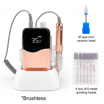 Auksinis šepetinis akumuliatorinis elektrinis nagų gręžimo staklės 35000 aps./min.