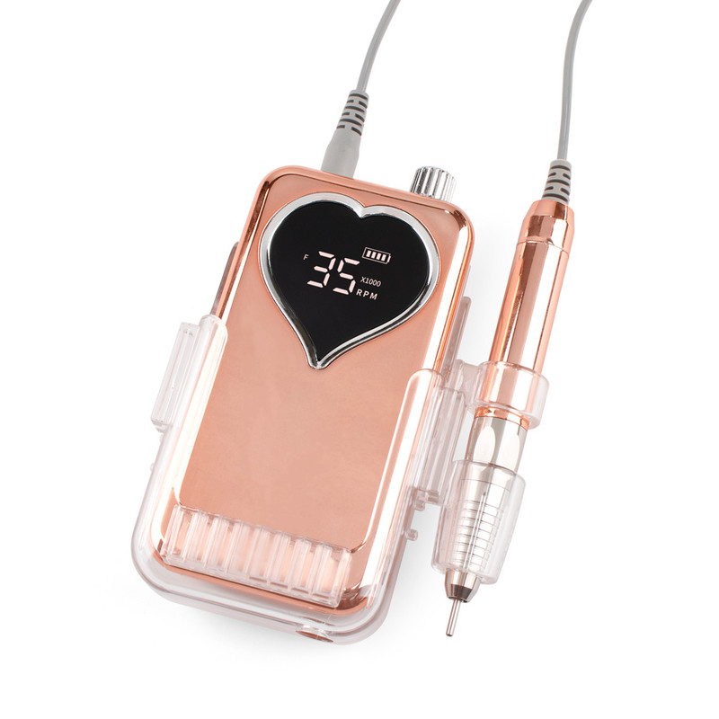 Auksinis šepetinis akumuliatorinis elektrinis nagų gręžimo staklės 35000 aps./min.