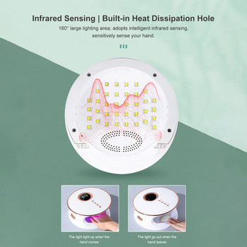 Νέα λάμπα νυχιών 168W Στεγνωτήρα νυχιών 42 LED Μηχάνημα στεγνώματος νυχιών με διπλή πηγή φωτός Ευφυής ανίχνευση φωτός νυχιών Μηχάνημα τέχνης νυχιών
