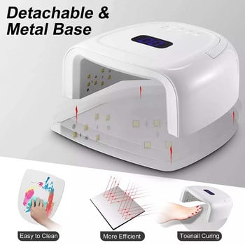 Sun UV S20 Επαναφορτιζόμενη λάμπα νυχιών 60W Wireless Gel Laquer Dryer Manicure Light Pedicure Lamps Cordless Nail UV LED