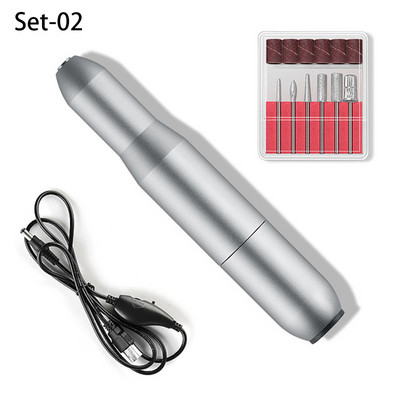 Elektromos körömfúró gép manikűr gép készlet USB töltő maró vágó manikűr körömreszelő pedikűr szerszám körömfúró készlet