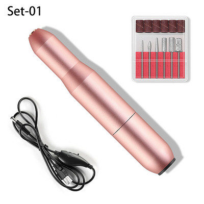 Elektromos körömfúró gép manikűr gép készlet USB töltő maró vágó manikűr körömreszelő pedikűr szerszám körömfúró készlet