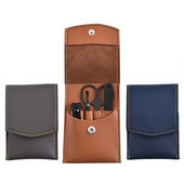 Set od 4 komada za manikuru i pedikuru Škare za nokte Škare za njegu s kompletom kožne torbice za žene i muškarce