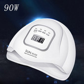 Körömszárító LED 90W köröm lámpa UV lámpa minden zselés körömlakk kikeményítésére Motion Sensing manikűr pedikűr szalon eszközzel 45 UV LED