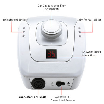 32W 35000RPM Електрическа бормашина за нокти Оборудване за нокти Машини за маникюр Инструменти за педикюр Акрили Фрезоване Nail Art Dryl Pen Machine Set