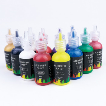 12/6Colors/Set Airbrush Nail Art Σετ μελανιού Ακρυλικό Σετ μελάνης Airbrush Nail Pigments για στένσιλ νυχιών Εργαλεία βαφής νυχιών