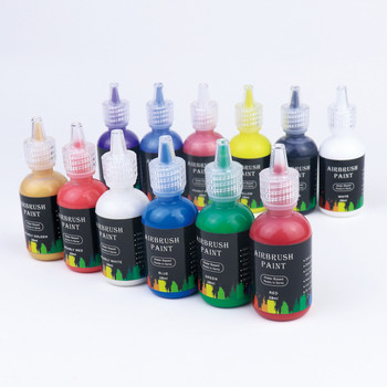 12/6Colors/Set Airbrush Nail Art Σετ μελανιού Ακρυλικό Σετ μελάνης Airbrush Nail Pigments για στένσιλ νυχιών Εργαλεία βαφής νυχιών