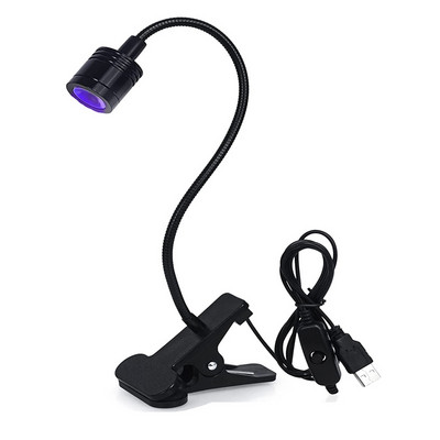 Lumini ultraviolete cu LED Lootaan Lampă UV cu tub metalic cu clipsă USB Mini lumină UV pentru polimerizare cu gel Lampă de birou Uscător de unghii pentru instrumente de artă unghiilor