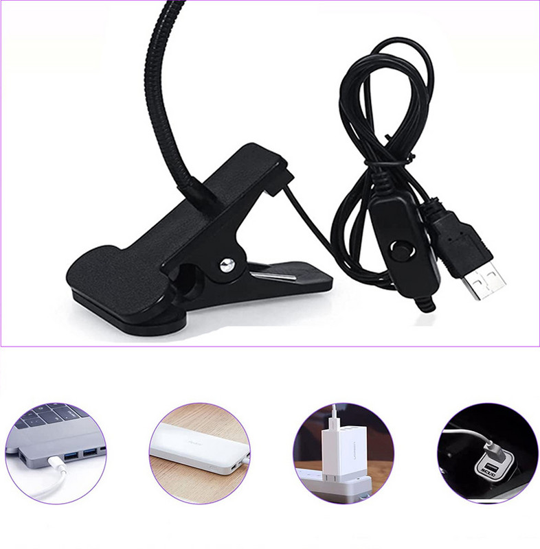 Lumini ultraviolete cu LED Lootaan Lampă UV cu tub metalic cu clipsă USB Mini lumină UV pentru polimerizare cu gel Lampă de birou Uscător de unghii pentru instrumente de artă unghiilor