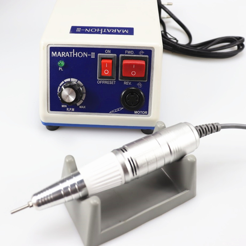 65W Tugev 210 Marathon N3 45000rpm Kvaliteetne vaikne käsiosaga küünepuurid maniküüri masina pediküüri elektrilised viiliotsad K