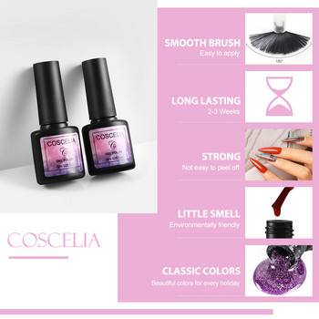 COSCELIA Gel Nail Polish Σετ Μανικιούρ UV LED Lamp Semi Permanent Gel Lacquer From RU Nail Art Varnish Tools Αυτοκόλλητα για νύχια