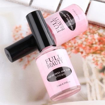 15ml Peel Off Latex Liquid Tape Protect Nail Polish Anti-spill Skin Edge βερνίκι περιποίησης με τσιμπιδάκι Tool Kit NF1825