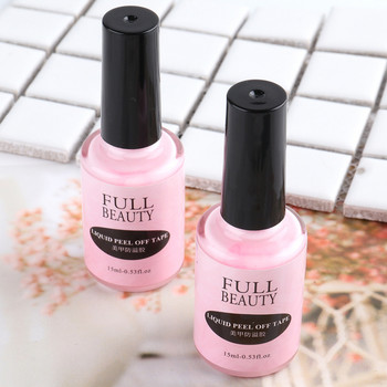 15ml Peel Off Latex Liquid Tape Protect Nail Polish Anti-spill Skin Edge βερνίκι περιποίησης με τσιμπιδάκι Tool Kit NF1825