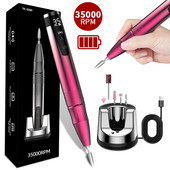 35000RPM punjiva bušilica za nokte Bežični prijenosni stroj za manikuru Turpija za bušilicu za nokte s HD LCD zaslonom na dodir