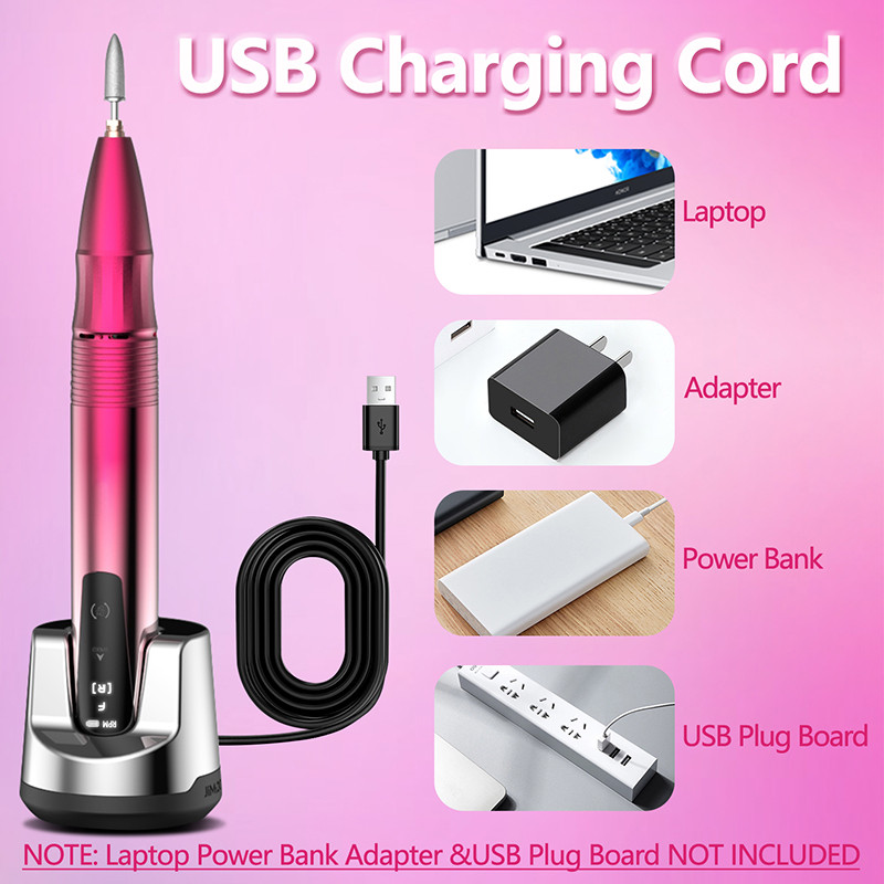 35000RPM punjiva bušilica za nokte Bežični prijenosni stroj za manikuru Turpija za bušilicu za nokte s HD LCD zaslonom na dodir