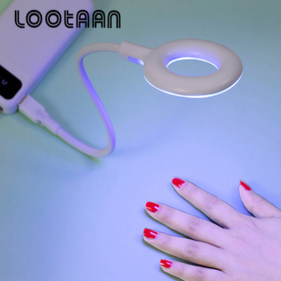 LOOTAAN Нова 16 W USB LED лампа за нокти Преносима огъваща се UV сушилня 8 светодиода Сгъваема лампа за печене за втвърдяване на пръсти Инструменти за салон за нокти