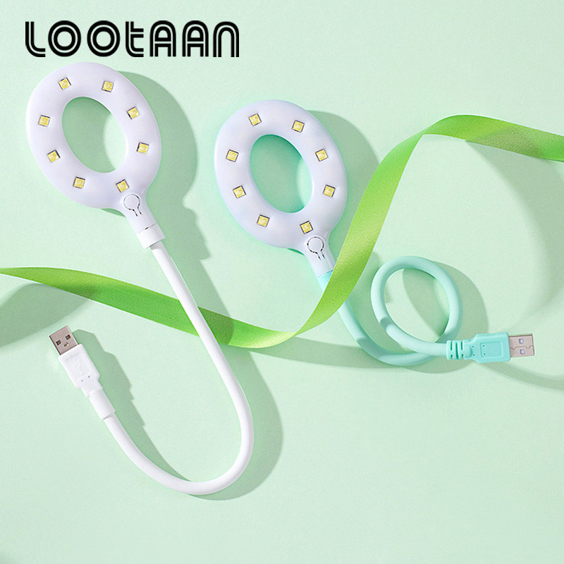 LOOTAAN Nauja 16 W USB LED nagų lempa Nešiojamas lankstomas UV džiovintuvas 8 LED Sulankstoma kepimo lemputė kietinti Pirštų nagų dailės salono įrankiai