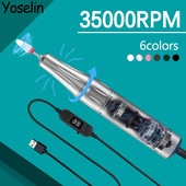 35000 RPM Professzionális körömfúró kézidarab elektromos körömfúró gép iható USB vezérlésű körömfúró toll manikűr körömzseléhez