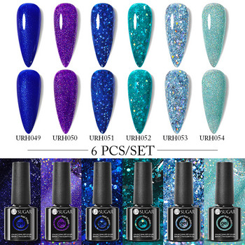 UR SUGAR 7ml Glass Bottle Nail Gel Polish Kit 6τμχ/σετ UV LED Σετ Βερνίκι Νυχιών Ημιμόνιμο Κουτί δώρου DIY