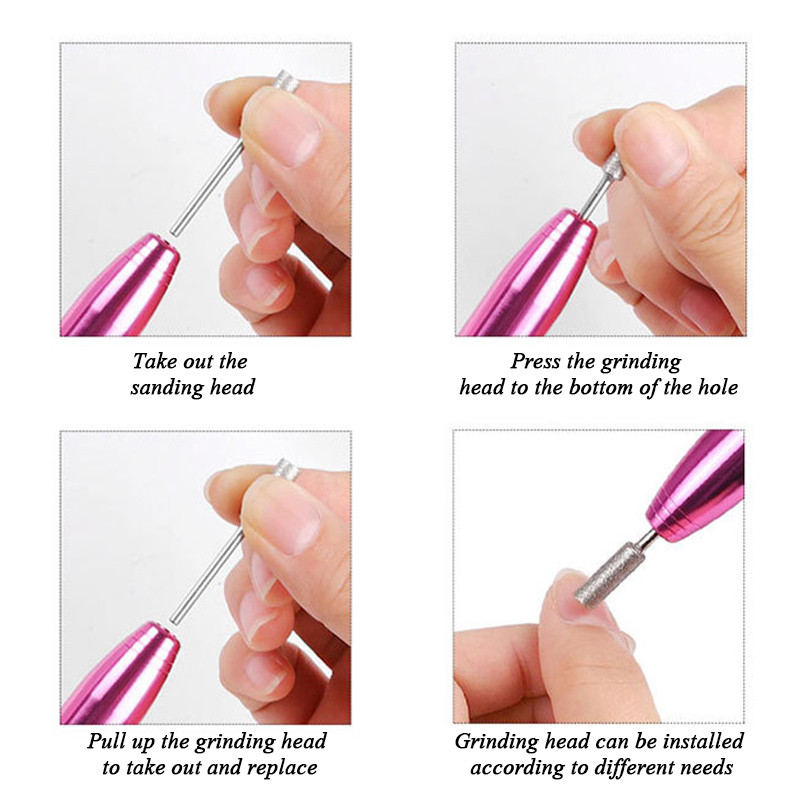 Išmanusis elektrinis nagų šlifavimo rašiklio manikiūro aparatas 3 viename grąžtas, skirtas 20000 RMP profesionaliam frezavimo pjovimo gelio pašalinimo įrankių rinkiniui