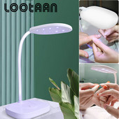 LOOTAAN 8 LED asztali körömdíszítő lámpa, hordozható USB ultraibolya zselé, fényre kötő, összecsukható, gyorsan száradó körömszárító manikűr felszerelés