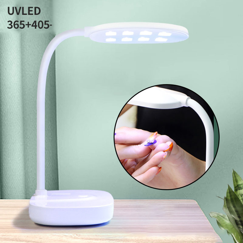 LOOTAAN 8 LED asztali körömdíszítő lámpa, hordozható USB ultraibolya zselé, fényre kötő, összecsukható, gyorsan száradó körömszárító manikűr felszerelés