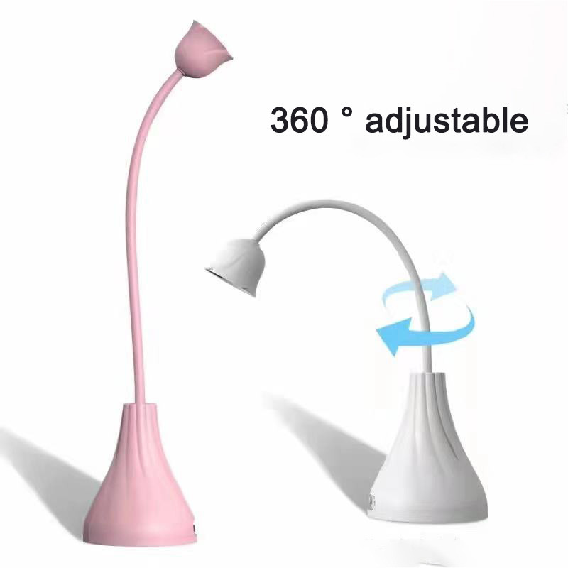 LOOTAAN 18W stolni stroj za sušenje noktiju New Pink USB punjiva Lotus Nail Art lampa Dizajn vaze Svjetlo za manikuru za sušenje vrhova nokta