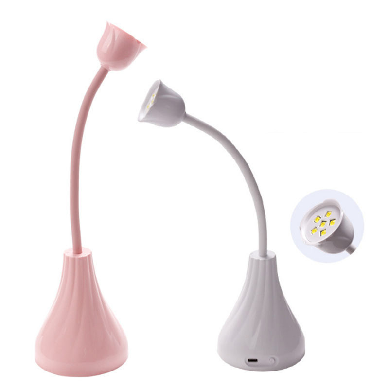 LOOTAAN 18W stolni stroj za sušenje noktiju New Pink USB punjiva Lotus Nail Art lampa Dizajn vaze Svjetlo za manikuru za sušenje vrhova nokta