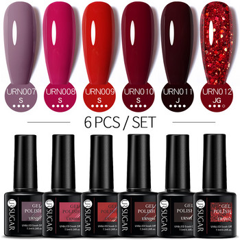 UR SUGAR 6 τμχ Γκρι Λευκό Χρώμα Gel Polish Σετ Soak Off UV Gel Vernishes Gel Kit For No Wipe Top Coat UV LED Gel