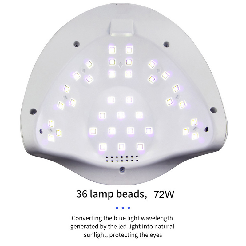 72 W-os LED körömlámpa 36 db LED-es UV lámpával manikűr géles körömszárítóhoz szárító körömlakk lámpa automatikus érzékelős manikűr eszközök