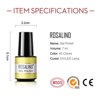 ROSALIND Σετ βερνίκι νυχιών gel 4 τμχ/6 τμχ Σετ σετ νυχιών Glitter vernis Semi Permanent Base Top Coat UV LED Nail Art Gel Polish Set