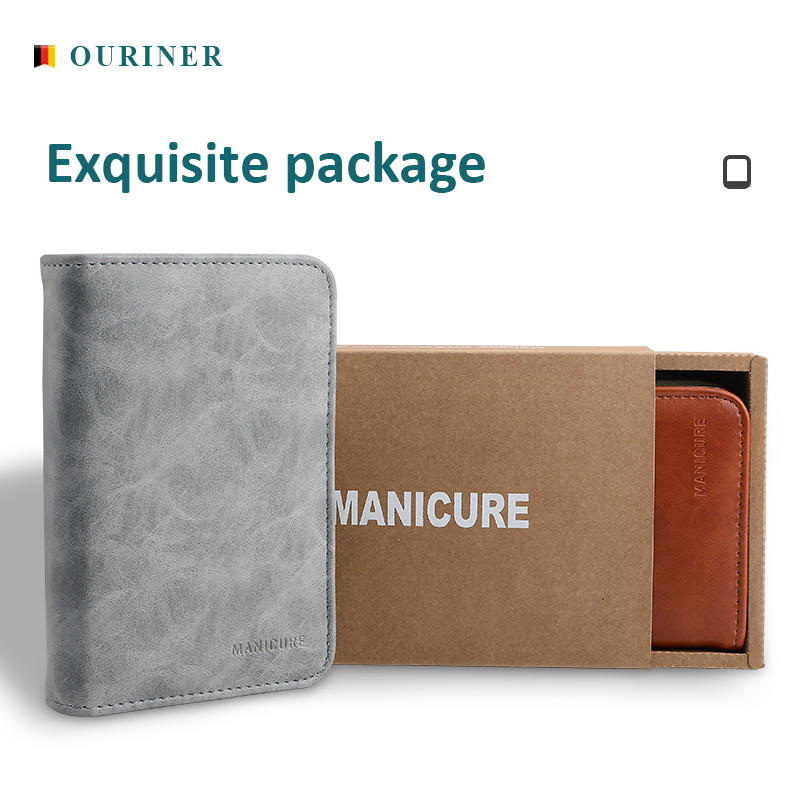 Set de manichiură profesional 12 în 1 Kit cu funcții complete Seturi de pedichiură din oțel inoxidabil cu husă portabilă din piele Idee cadou