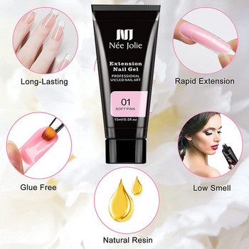 Poly Nail Gel Kit All For Manicure Γρήγορη επέκταση Polygels Kit Σετ νυχιών με λάμπα LED Gel Building poligel For Nail Salon