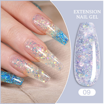 LILYCUTE 15ml Extension Nail Gel Kit All for Manicure Nails Tips Slip Solution Prolong Gel Design Fingertips Σετ εργαλείων νυχιών