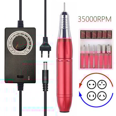 35000RPM Mașină electrică de găurit unghii Polizor de unghii pentru manichiură Pedichiură Pilă electrică pentru unghii Salon de acasă Echipament de lustruit unghii