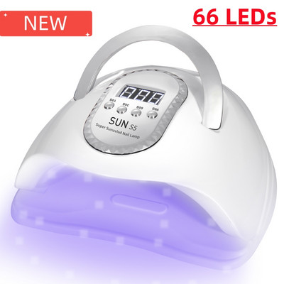 66LEDs Сушилня за нокти UV LED Лампа за нокти за втвърдяване на всички гел лакове за нокти със сензор за движение Мощен инструмент за маникюрни салони