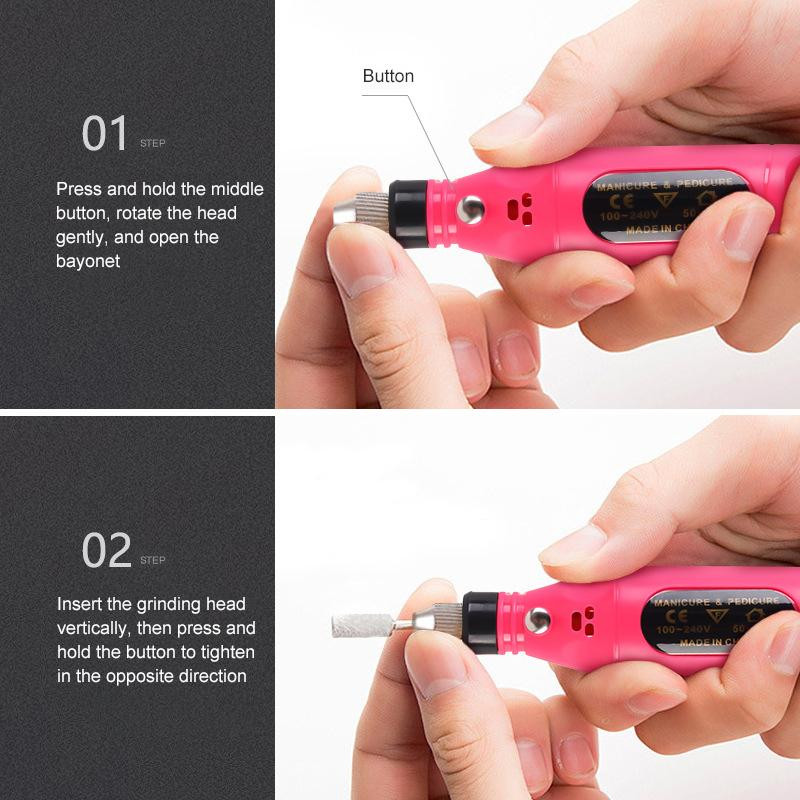 Körömgép Mini elektromos körömgép Usb fúró manikűr készlet reszelő körömgép polírozás hordozható elektromos szépségápolási eszköz TSLM1