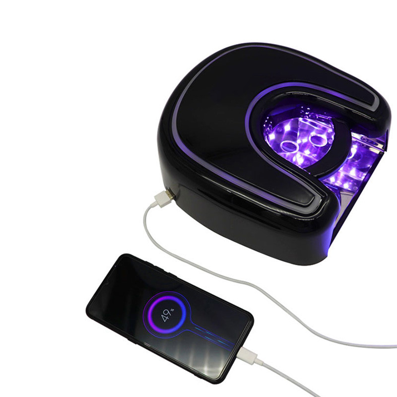 Lampă de unghii reîncărcabilă fără logo, 48W, mașină de uscător cu lac de gel, cu lumină roșie, lipici pentru unghii, lampă LED UV fără fir pentru unghii.