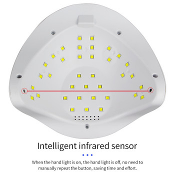 Λάμπα νυχιών 72W 36LEDS LED Στεγνωτήρα νυχιών Λάμπα UV δύο χεριών για ωρίμανση βερνίκι νυχιών με εργαλείο κομμωτηρίου με ανίχνευση κίνησης