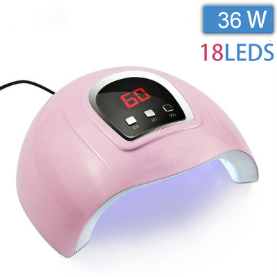 72W 36LEDS LED körömlámpa körömszárító Kettős kezes UV lámpa kötő körömlakkhoz mozgásérzékelős manikűr szalon eszközzel