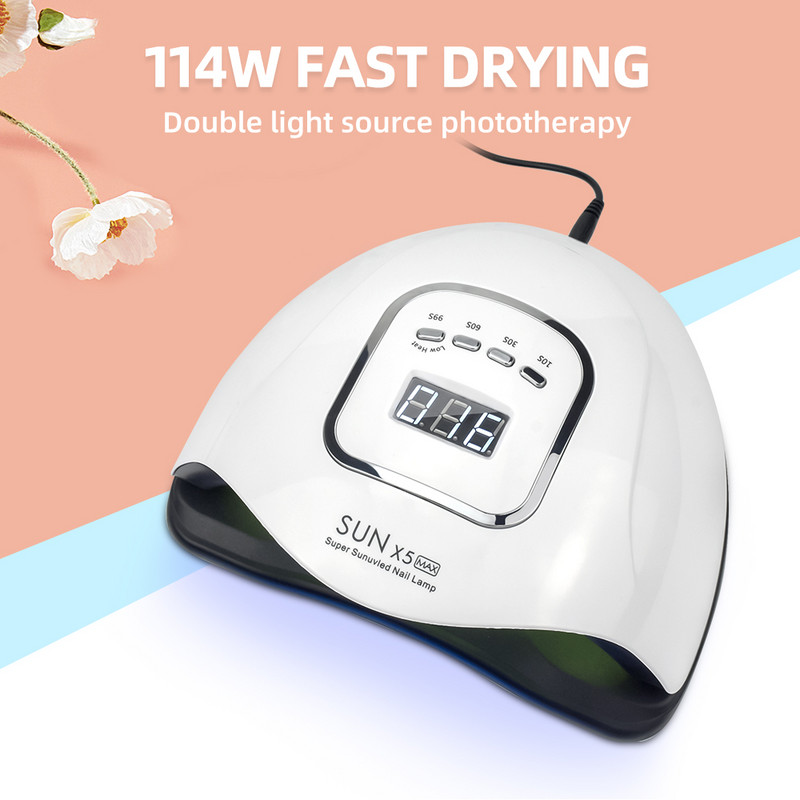 Körömlámpa 114 W SUNX5 MAX Szuper Erőteljes UV LED Körömlámpa Szárító Minden körömlakk Időzítővel Automatikus Indukciós Köröm Szerszám