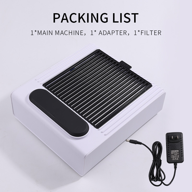 80W прахоуловител за нокти Вентилатор Прахосмукачка Машини за маникюр с филтър Силна мощност Инструмент за ноктопластика Прахосмукачка за нокти