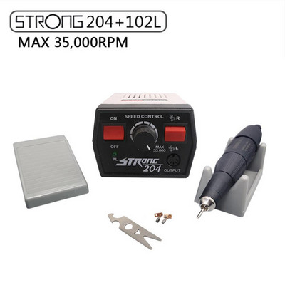 65W Strong 204 Електрическа бормашина за нокти 35000rpm Strong 210 102L дръжка Маникюр Педикюр Машина Професионално устройство за нокти