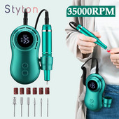 Styton 35000RPM körömfúró gép LCD kijelzővel, újratölthető körömmester manikűrhöz hordozható körömfúró gép