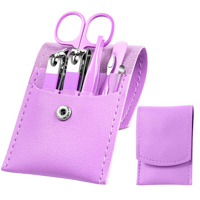 7Pcs/set Set za manikuru od nehrđajućeg čelika Nail Art Clipper Nipper zanoktice Škare Alati za njegu s torbom od PU kože