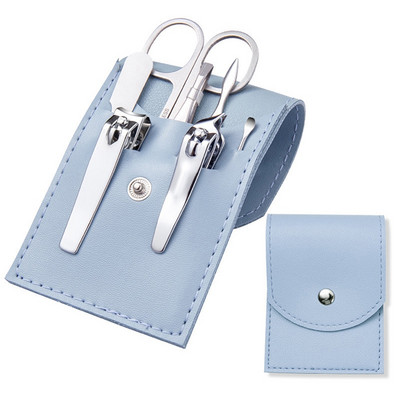 7Pcs/set Set za manikuru od nehrđajućeg čelika Nail Art Clipper Nipper zanoktice Škare Alati za njegu s torbom od PU kože