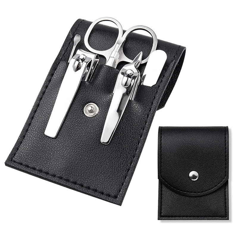 7Pcs/set Set za manikuru od nehrđajućeg čelika Nail Art Clipper Nipper zanoktice Škare Alati za njegu s torbom od PU kože