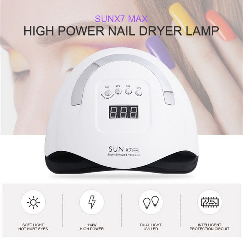 SUN X10 MAX UV LED lámpa körömszárítóhoz manikűr körömlámpa UV gél lakk köröm mozgásérzékelő professzionális lámpával